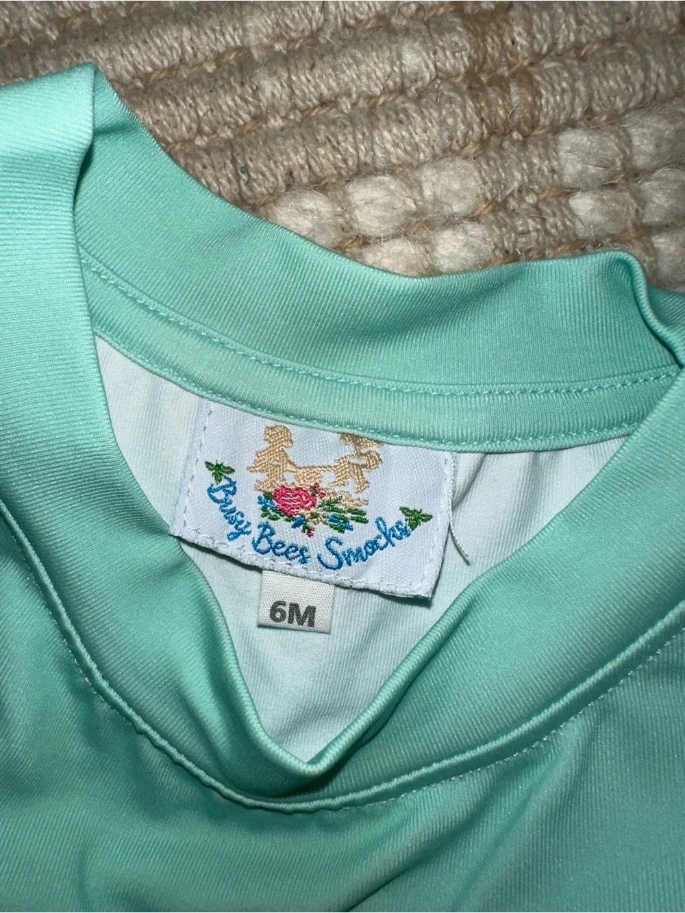 Busy Bee Smock Mint Sailboat Smocked Matching Set with Light Blue Gingham Shorts